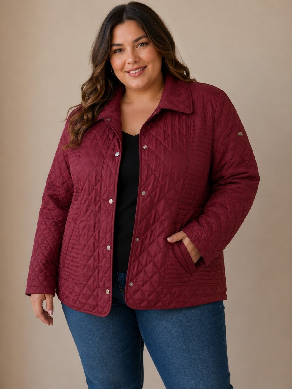 Calvin Klein Deep Red Quilted Puffer Jacket Size 3X